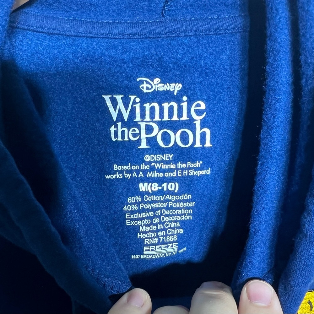 Disney Winnie the Pooh & Piglet Stay Sweet Embroidered Hoodie Women’s M (8-10) - Picture 5 of 8